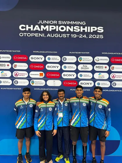 Our athletes proudly wear the India colors on the world stage. Here is our contingent at the World Aquatic Junior Swimming Championship in Romania, ready to compete against the best. We provide the coaching and support needed to take swimmers from state level to international competitors.