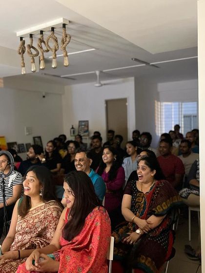 A full house enjoying a Kannada stand-up show. We love seeing our space filled with such great energy.