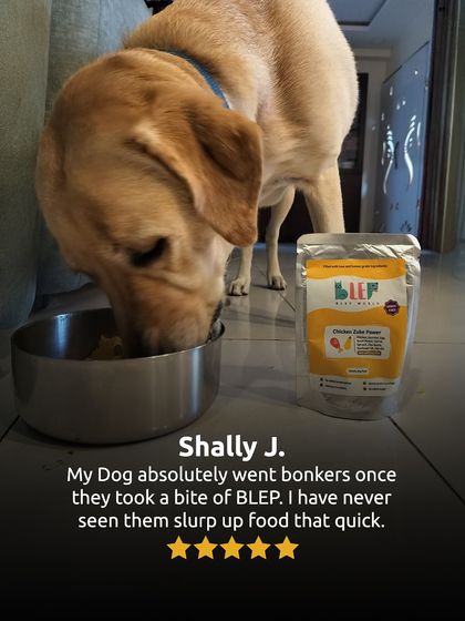 "My Dog absolutely went bonkers once they took a bite of BLEP. I have never seen them slurp up food that quick." Reviews like this from Shally J. make my day.