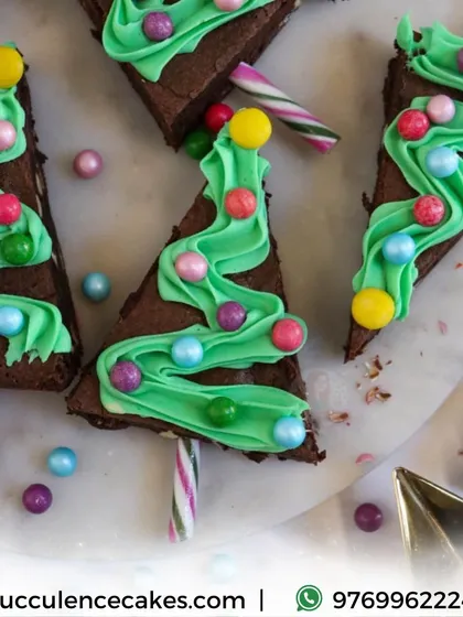 Add a touch of fun to your Christmas party with my festive tree-shaped brownies. These fudgy chocolate brownies are decorated with green frosting and colorful sprinkles to look like little Christmas trees, a delightful treat for all ages.
