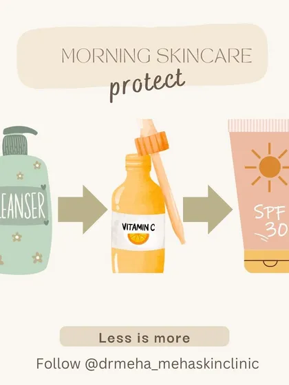Your morning skincare routine should be simple and focused on protection. A three-step process of a gentle cleanser, an antioxidant like Vitamin C, and a broad-spectrum sunscreen is all you need.