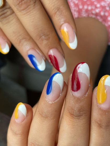 Another angle of the abstract wave nails. This style is super trendy and I can create it with any color combination you can dream up.