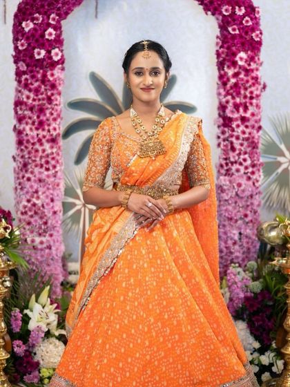 More images from engagement ceremonies and pre wedding shoots. This collection showcases a wide range of styles and color palettes, from playful and romantic to bold and regal, all custom designed for the couple's celebration.