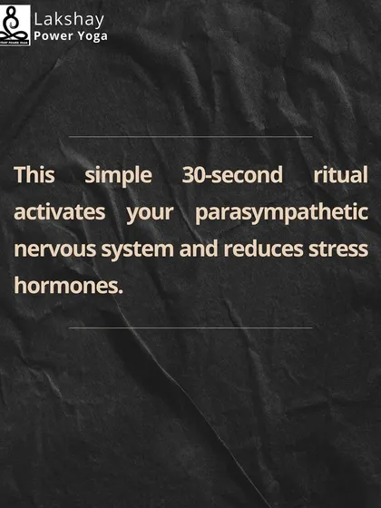 An infographic explaining how a simple 30-second breathing ritual activates the parasympathetic nervous system to reduce stress.