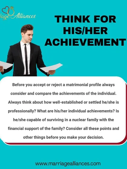Before accepting or rejecting a profile, think about the person's individual achievements and stability. My coaching helps you assess these practical aspects to ensure you and your potential partner are on a similar page professionally and financially.