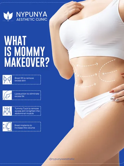 A "Mommy Makeover" is a combination of procedures we tailor to help you regain your pre-pregnancy body confidence. It typically addresses common concerns by including a breast lift, liposuction, and a tummy tuck to restore your natural contours.