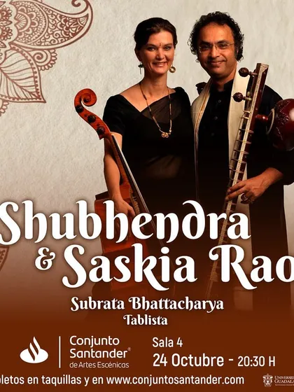 A poster for our concert in Guadalajara, Mexico. It is a privilege to take our unique sitar and cello sound to new countries and cultures.