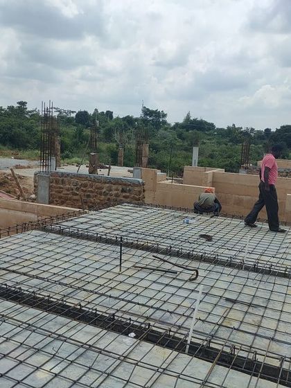 More scenes from our construction sites. These images document the journey of building, from laying rebar and curing concrete to the meticulous work of masonry, all part of bringing a sustainable home to life.