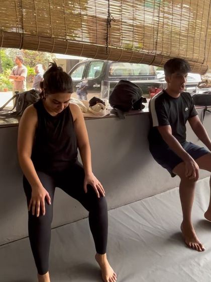 That moment of exhaustion and satisfaction after a tough set. We've all been there.