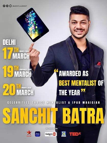 A busy week in Delhi with a mix of private and corporate events. Being recognized as the "Best Mentalist of the Year" keeps me motivated to deliver my best at every single show.