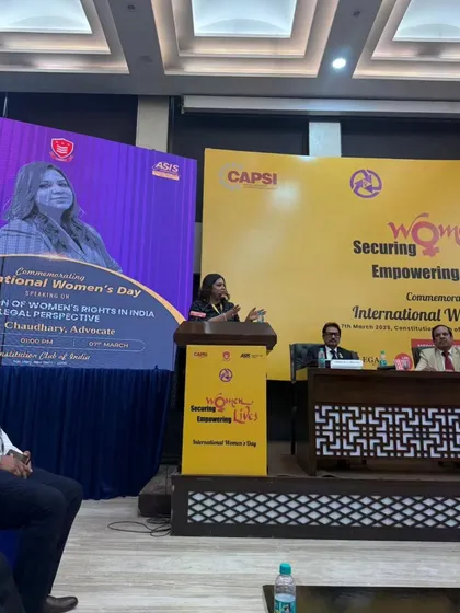 Speaking at the launch of the Nari Rakshak Team by CAPSI on International Women's Day. This initiative aims to empower and safeguard women, reinforcing their role in the security sector.