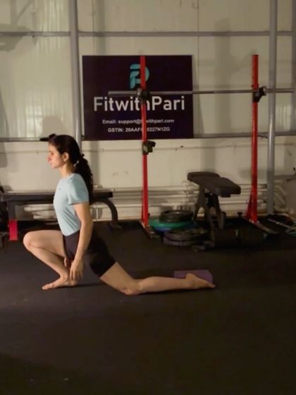 A pigeon pose variation, another excellent stretch for opening up the hips and releasing tension.