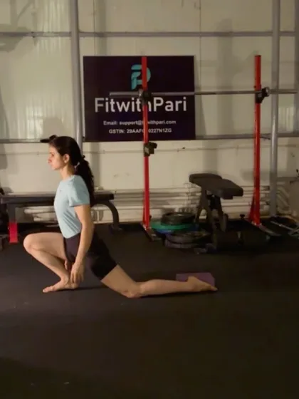 A pigeon pose variation, another excellent stretch for opening up the hips and releasing tension.