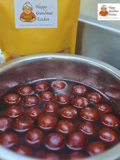 A close look at our soft, spongy Gulab Jamuns soaking in a delicately sweet syrup. We make them fresh so they melt in your mouth, just the way they are supposed to.