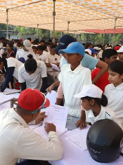 More young players registering for the trials, each one carrying the dream of playing for India.