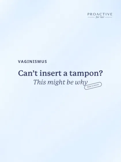 Can't insert a tampon? This might be why. Vaginismus is a common reason for this difficulty.