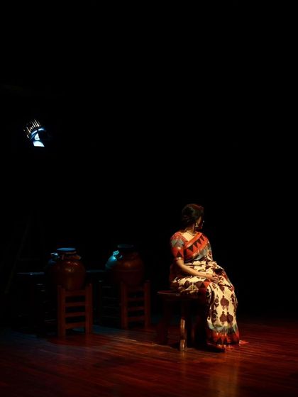 The performer of "Shaiva Koothu" during the tech run.