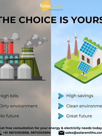Another visual choice: high bills and a dirty environment, or high savings and a clean one. The path to a better future is clear with solar.