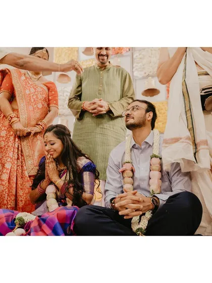 A moment of prayer and blessings during the ring ceremony.