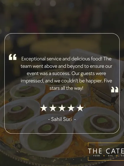 Hearing from happy clients is the best part of my job. This feedback highlights the exceptional service and delicious food my team and I are committed to delivering at every single event.