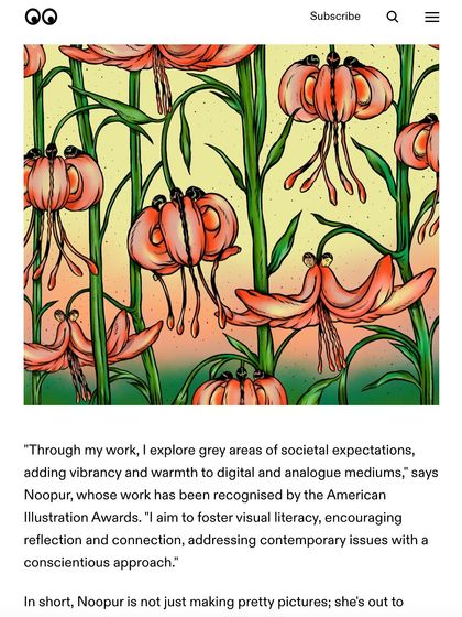 A screenshot from my feature on the Creative Boom website, one of the leading platforms for the creative industries.