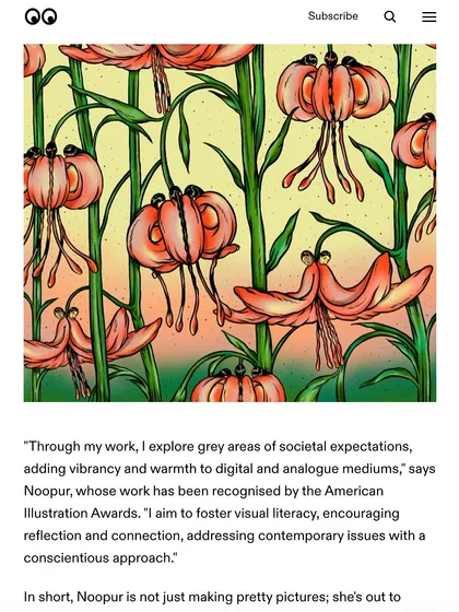 A screenshot from my feature on the Creative Boom website, one of the leading platforms for the creative industries.