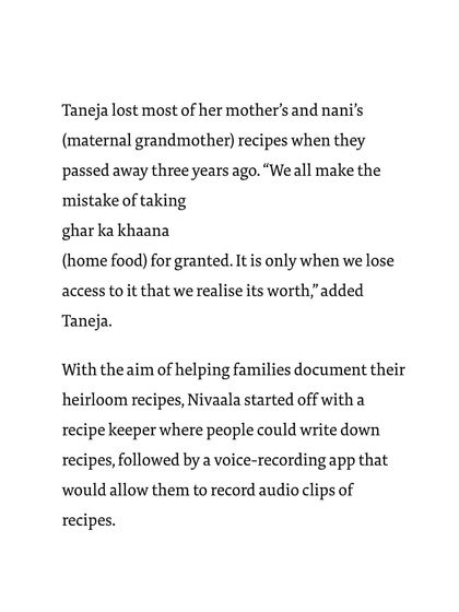 Nivaala - Recipe Preservation & Keepsakes Our Story: Why We Preserve photo 3