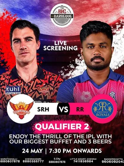 Score big with our IPL qualifier special. Enjoy the thrill of the match with our biggest buffet and three ice cold beers for just ₹999.