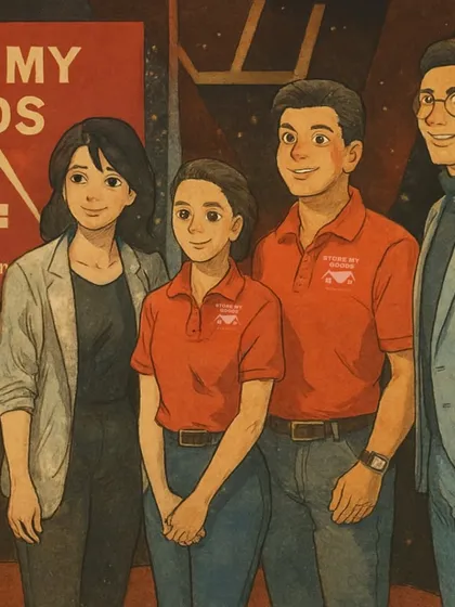 A Ghibli-style portrait of my co-founders with the team. We are the people behind the promise of safe and simple storage.