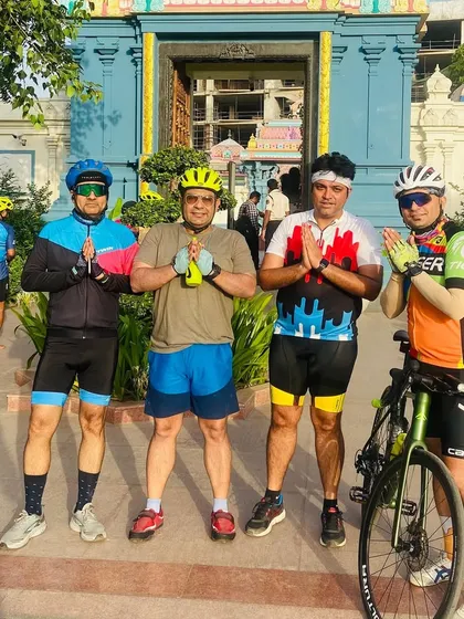 Our members paying respects at the Sankat Mochan Hanuman Temple. Some of our rides have a spiritual and calming element.