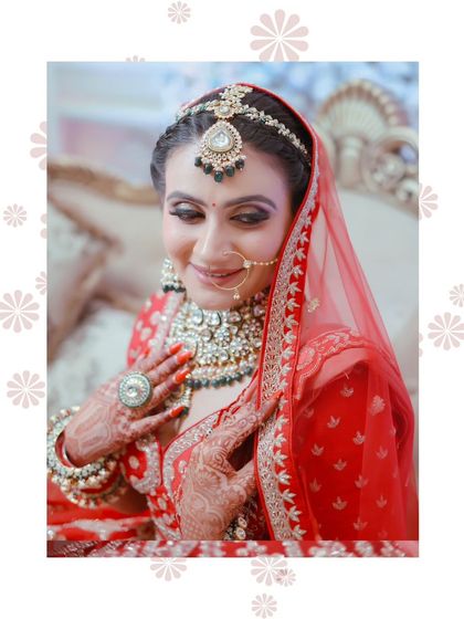 A happy, smiling bride. The makeup is designed to complement her joy and make her feel comfortable and beautiful.