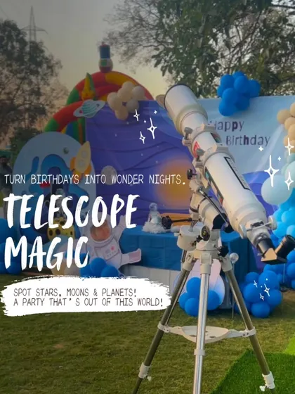 Turn your party into a 'Wonder Night' with our telescope magic. We offer unique stargazing sessions where kids and adults can spot stars, moons, and planets for a celebration that is truly out of this world.