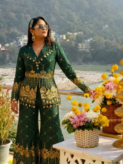 Kicking off the wedding festivities with a blasting Haldi ceremony by the river in Rishikesh. A Haldi is the one day you can throw things at your family and call it 'love'.