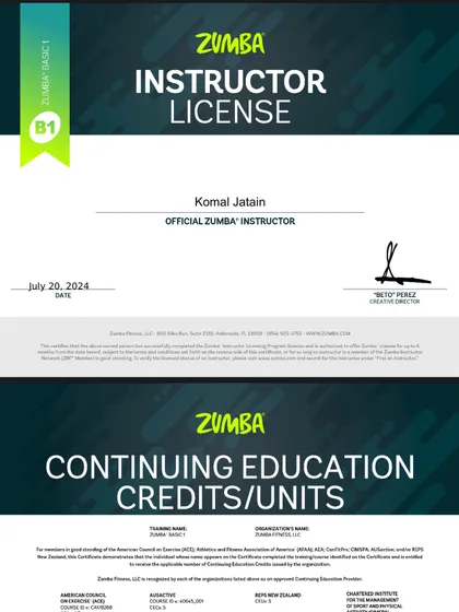 I am a licensed and certified Zumba instructor, so you are always in good hands. I am committed to bringing you authentic, effective, and super fun dance fitness workouts.