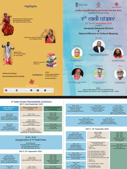 The detailed programme schedule for the Nadi Utsav, showing our performance slots. We often perform multiple shows over several days at large festivals.