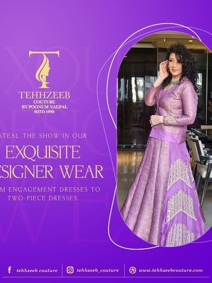 From engagement dresses to two-piece sets, we have exquisite designer wear to help you steal the show. This lavender outfit is a perfect example of our unique style.