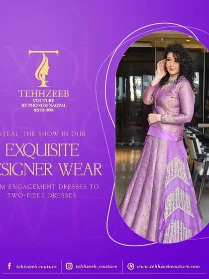 From engagement dresses to two-piece sets, we have exquisite designer wear to help you steal the show. This lavender outfit is a perfect example of our unique style.