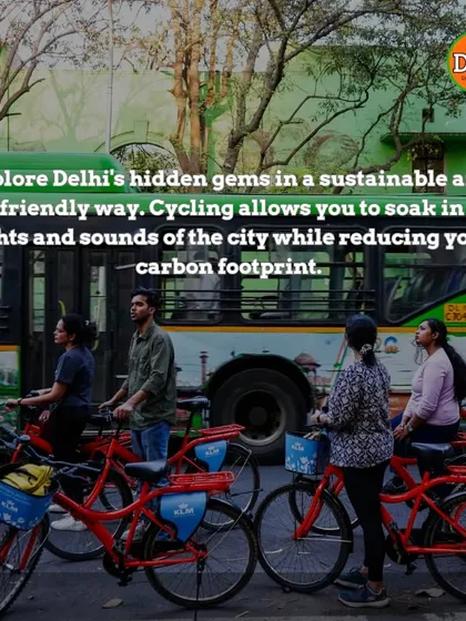 Exploring Delhi's hidden gems in a sustainable way. Cycling lets you soak in the sights and sounds while reducing your carbon footprint.