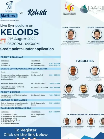 Keloids can be a challenging condition to treat, but effective options are available. As an invited faculty member at this live symposium on keloids, I shared my expertise on non-surgical management techniques, including pressure therapy and cryotherapy.