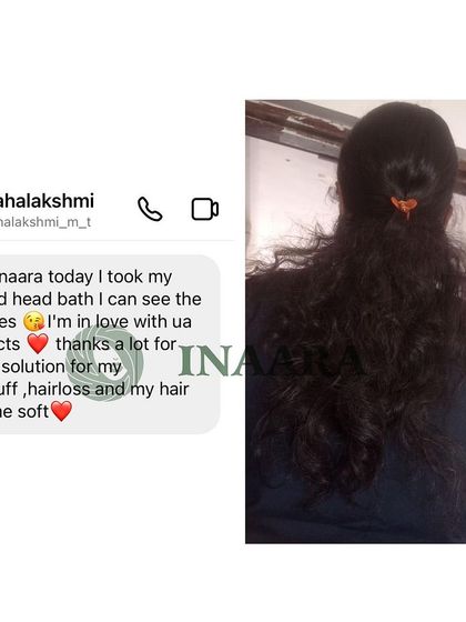 Seeing results after just the second head bath. This client was thrilled that her dandruff and hair loss issues were already improving and her hair felt softer.