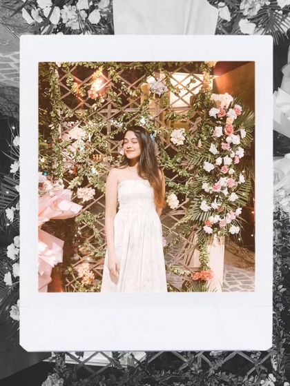A polaroid-style shot from a wedding event.