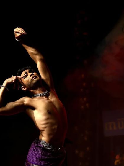 A series of poses from my performance at the Mūlam festival. These images show the flow of movement and the variety of postures within a single Kuchipudi piece.