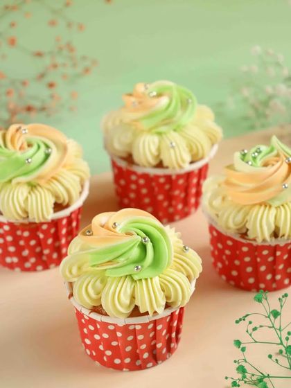 Celebrate Independence Day with our patriotic-themed blueberry muffins, topped with tricolor buttercream frosting. A sweet salute to the nation.