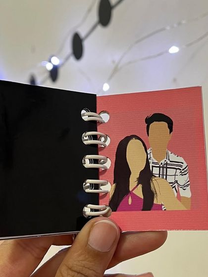 Another illustrated page from the custom booklet keychain.