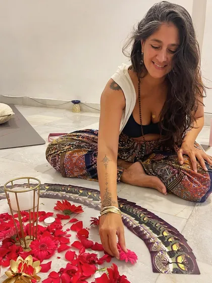 A beautiful moment of shared joy and intention from our "Women & the Moon" workshop. We gather as a tribe to explore our connection to the moon, our cycles, and the sacred feminine.