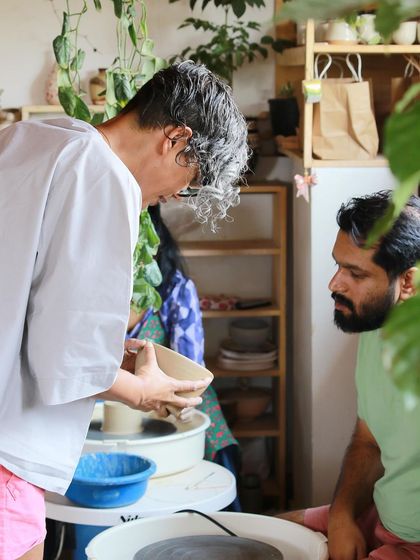 A reflection on coping with uncertainty by channeling energy into mindful work. This image shows me focused on teaching, finding stability in the creative process.