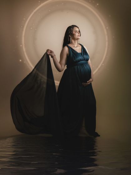 Caught between a celestial dream in color and the timeless elegance of black and white. This AI-enhanced scene is both surreal and stunningly real.