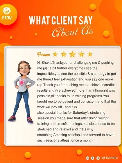 Hearing from my clients is the best part of my job. This testimonial from Poonam highlights how I challenge my clients to push past their limits, providing both a strategy and the encouragement to achieve incredible results.
