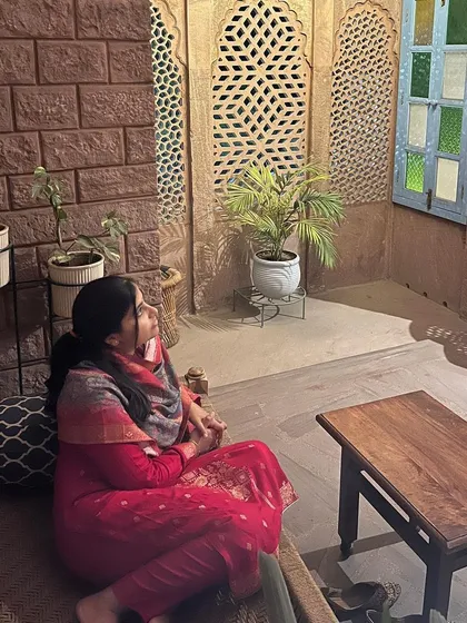 Finding a quiet moment surrounded by plants. For me, gardening is a form of meditation, a way to connect with nature even in a rustic, cozy corner like this one in Jodhpur.