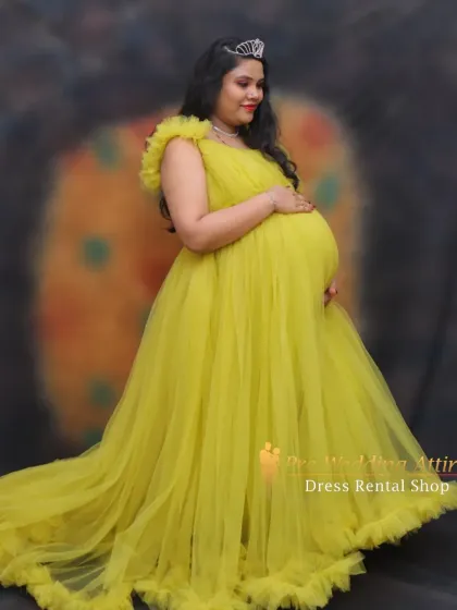 Pre Wedding Attire - Maternity Shoot Gown Rental Fairytale Ruffled Gowns photo 12